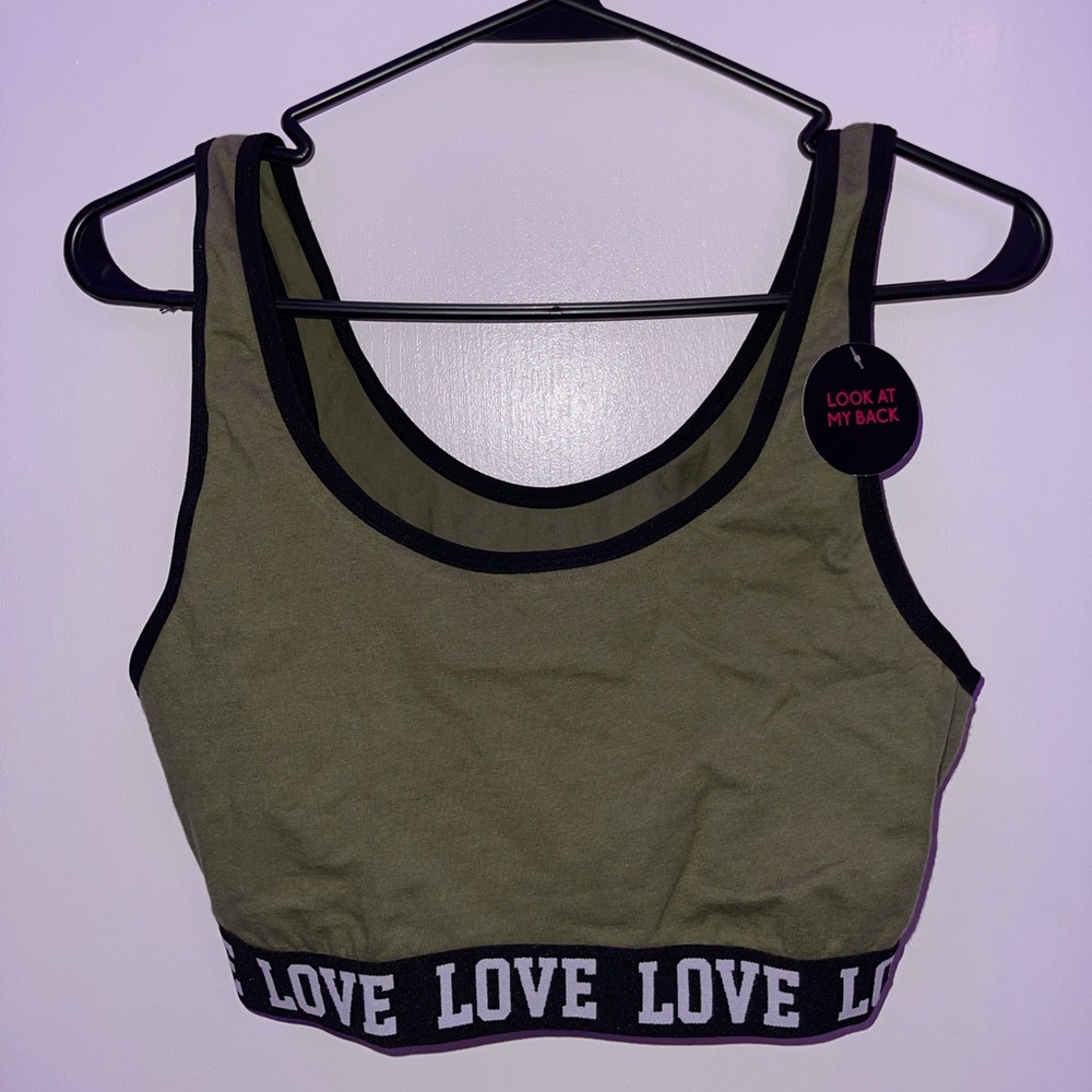 Olive Green Workout Bra